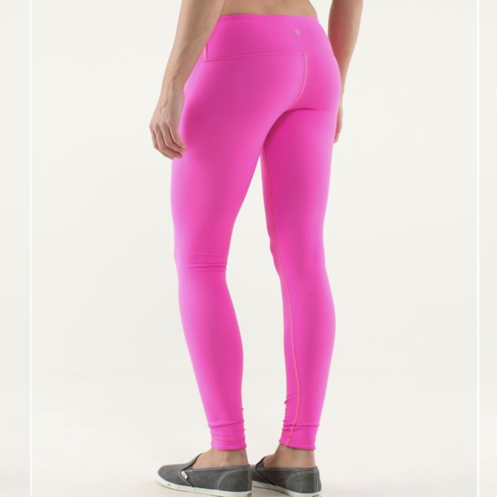 Lululemon Wunder Under Pant *Reversible Raspberry Glo Light/ Raspberry Glo Light - Picture 2 of 11